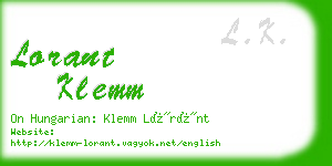 lorant klemm business card